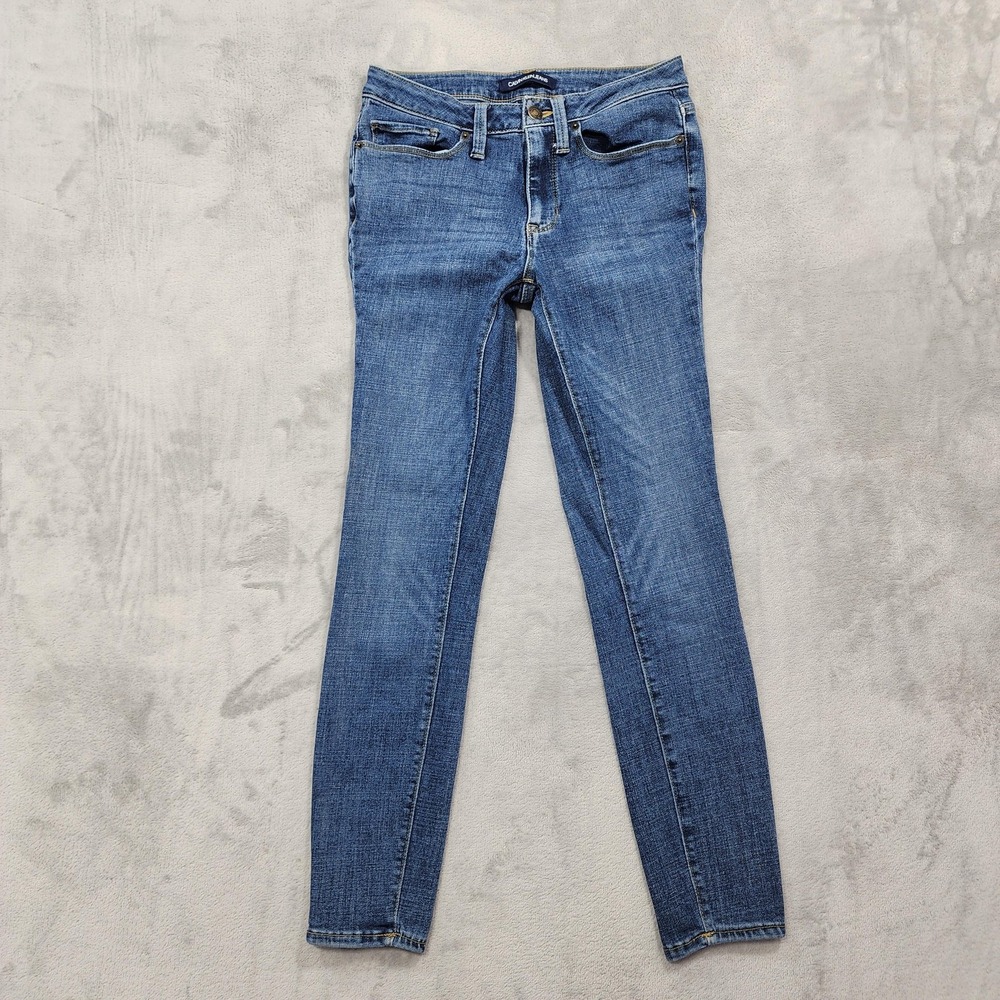 Calvin Klein Jeans Women 4 Blue Mid Rise Skinny Stretch Denim Medium Wash Casual